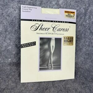 Vtg Worthington Silky Sheer Caress Control Top White Pantyhose NEW Queen Short‎